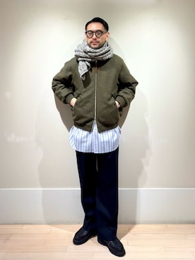 「Paraboot」｜「アイテム（ローファー）」を使った、Mashio_TOMORROWLANDさん（メンズ・175cm）の秋コーディネート