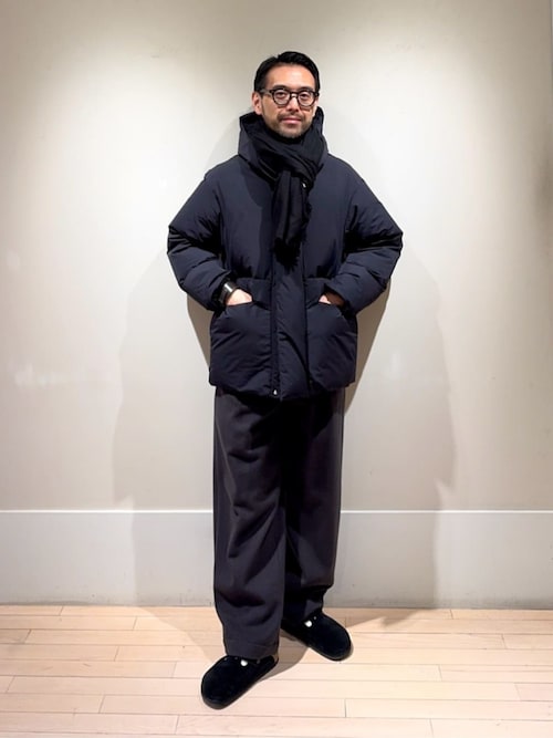 ポリエステル フーデッドダウンジャケット（ダウンジャケット/コート