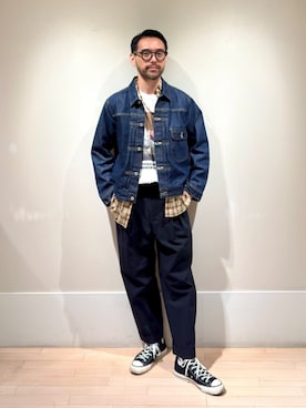 「アイテム（チノパンツ）」を使った、Mashio_TOMORROWLANDさん（メンズ・175cm）の夏コーディネート