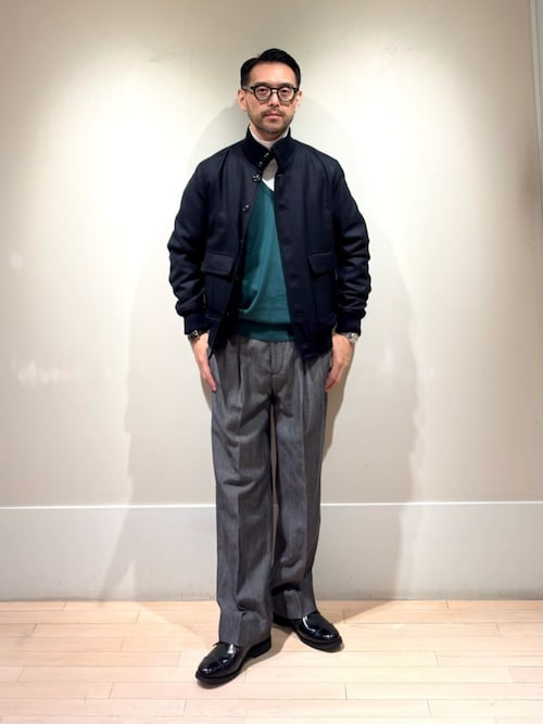 トゥモローランド　スラックス　ワイドテーパード　ブラック1本ネイビー1本　計2本 TOMORROWLAND（トゥモローランド） スラックス ウールリネンコットン 2