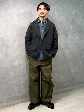 「Paraboot（パラブーツ）のアイテム（その他シューズ）」を使った、Mashio_TOMORROWLANDさん（メンズ・175cm）の冬コーディネート