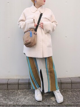「RAY CASSIN（レイカズン）のアイテム（ブルゾン）」を使った、もてりさん（レディース・148cm）の冬コーディネート