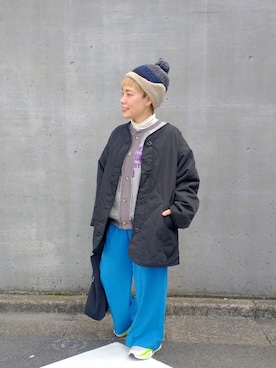 「RAY CASSIN（レイカズン）のアイテム（ブルゾン）」を使った、もてりさん（レディース・148cm）の冬コーディネート