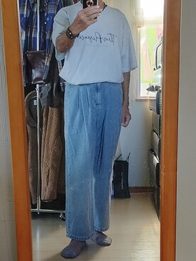 「ジーユー」｜ｶｯﾄﾊﾞｯｸさん（メンズ・181cm）の夏コーディネート