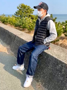 「TCB jeans（ティーシービージーンズ）のアイテム（パンツ）」を使った、だいちゃんさん（メンズ・169cm）の冬コーディネート