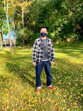 「TCB jeans（ティーシービージーンズ）のアイテム（パンツ）」を使った、だいちゃんさん（メンズ・169cm）の秋コーディネート