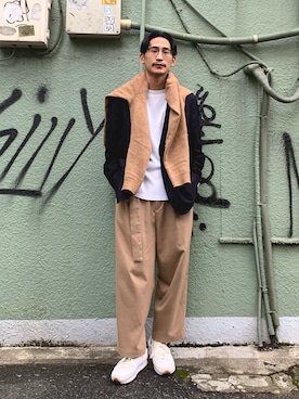 「MONKEY TIME（モンキータイム）のアイテム」を使った、おひげめがね。さん（メンズ・170cm）の春コーディネート