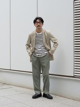 「THE SHOP TK （ザ ショップ ティーケー ）のアイテム（テーラードジャケット）」を使った、おひげめがね。さん（メンズ・170cm）の春コーディネート
