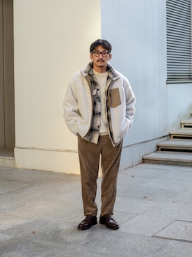 「COLEMAN（コールマン）のアイテム（ジャケット/アウター）」を使った、おひげめがね。さん（メンズ・170cm）の冬コーディネート