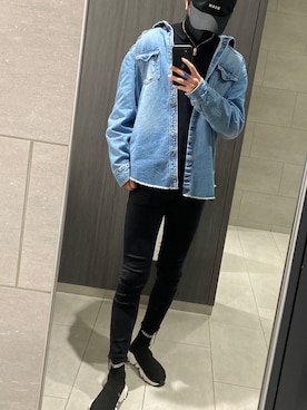 「MSGM（エムエスジーエム）のアイテム（帽子）」を使った、masayaさん（メンズ・180cm）の冬コーディネート