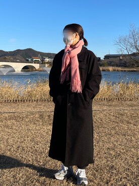 「JUNOAH（ジュノア）のアイテム（その他アウター）」を使った、mizukiさん（レディース・150cm）の冬コーディネート