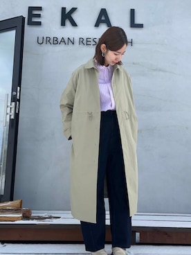 「新作」｜「アイテム（ステンカラーコート）」を使った、鈴木遥香さん（レディース・168cm）の冬コーディネート