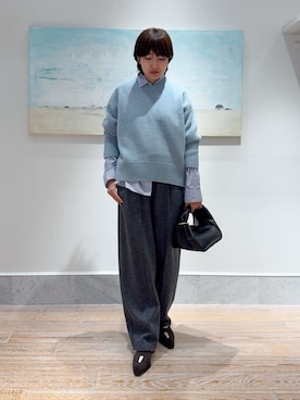 「クルーネックニット」｜TOMORROWLANDkanemaruさん（レディース・164cm）の秋コーディネート