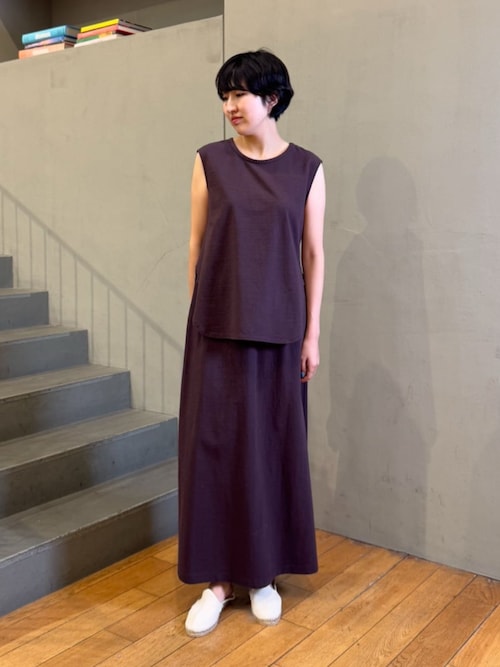 【GALERIE VIE】ドライコットン ノースリーブ クルーネックプルオーバー ドライコットン ノースリーブ クルーネックプルオーバー