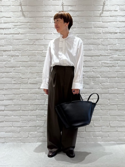 コットンサッカー フリルカラーシャツ（シャツ/ブラウス）｜GALERIE