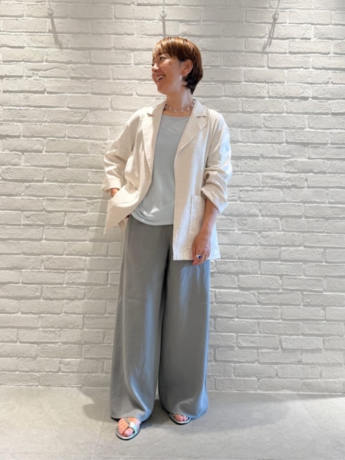 GALERIE VIE tomorrow land リネン麻白ハイウエストパンツ GALERIE VIE tomorrow land リネン麻白ハイウエストパンツ