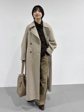 「アイテム（ステンカラーコート）」を使った、のんさん（レディース・162cm）の冬コーディネート