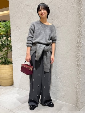 「BABYLONE（バビロン）のサイドゴアレザーブーツ（ブーツ）」を使った、のんさん（レディース・162cm）の秋コーディネート