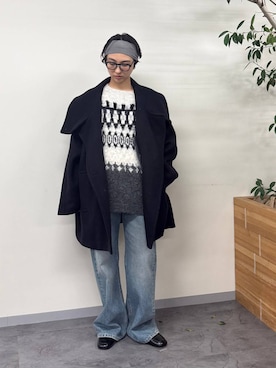 「MOHI（モヒ）の【柳橋唯さんYouTube紹介アイテム】【MOHI】レザーローファー（ローファー、ブラック系）」を使った、のんさん（レディース・162cm）の秋コーディネート