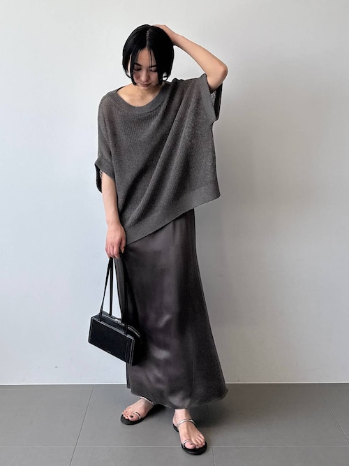 新品未使用 BABYLONEバビロン アシメヘム ロングワンピース 黒