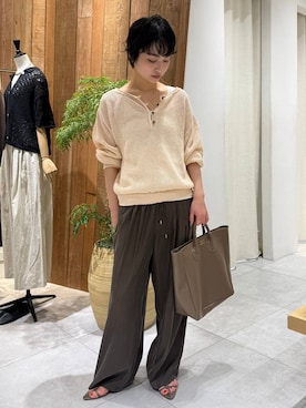 「BABYLONE（バビロン）の2ストラップサンダル（サンダル、ベージュ系）」を使った、のんさん（レディース・162cm）の春コーディネート