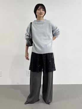「アイテム（チュニック）」を使った、のんさん（レディース・162cm）の冬コーディネート