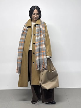 「アイテム（ステンカラーコート）」を使った、のんさん（レディース・162cm）の秋コーディネート