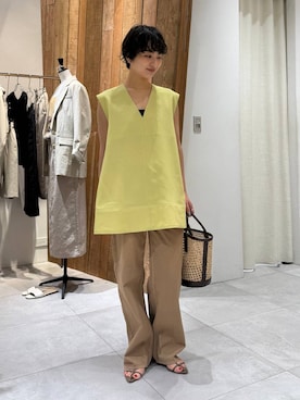 「upperhights（アッパーハイツ）のアイテム（パンツ）」を使った、のんさん（レディース・162cm）の春コーディネート