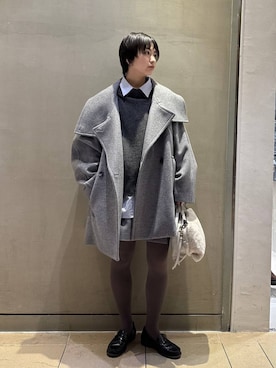 「アイテム（ピーコート、グレー系）」を使った、のんさん（レディース・162cm）の秋コーディネート