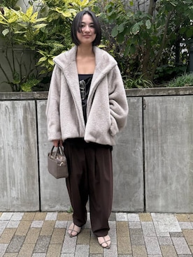 「アイテム（ブルゾン、グレー系）」を使った、のんさん（レディース・162cm）の秋コーディネート