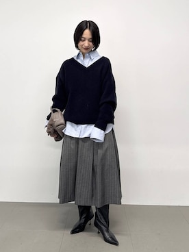 「BABYLONE（バビロン）のアイテム（スカート）」を使った、のんさん（レディース・162cm）の秋コーディネート