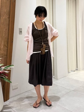 「MOHI（モヒ）のアイテム」を使った、のんさん（レディース・162cm）の夏コーディネート
