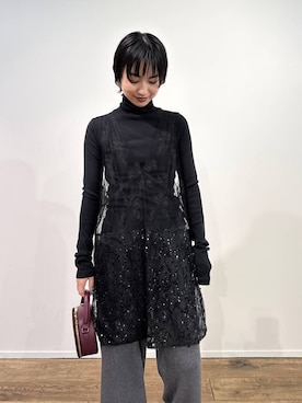 「アイテム（チュニック）」を使った、のんさん（レディース・162cm）の秋コーディネート