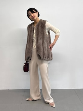 「アイテム（その他アウター、ブラウン系）」を使った、のんさん（レディース・162cm）の夏コーディネート