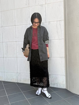 「BABYLONE（バビロン）のアイテム（スカート）」を使った、のんさん（レディース・162cm）の秋コーディネート