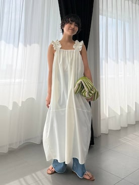 「MOHI（モヒ）のアイテム」を使った、のんさん（レディース・162cm）の夏コーディネート