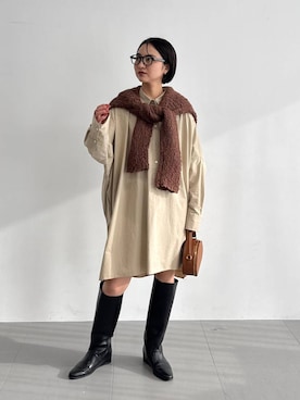 「アイテム（チュニック）」を使った、のんさん（レディース・162cm）の秋コーディネート