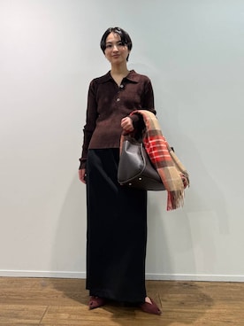 「TWEED MILL（ツイードミル）のアイテム」を使った、のんさん（レディース・162cm）の秋コーディネート