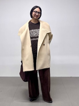 「アイテム（ピーコート）」を使った、のんさん（レディース・162cm）の秋コーディネート
