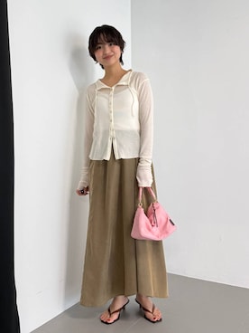 「MOHI（モヒ）のアイテム」を使った、のんさん（レディース・162cm）の夏コーディネート