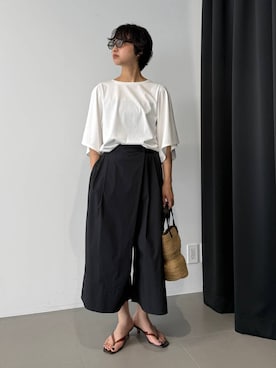 「MOHI（モヒ）のアイテム」を使った、のんさん（レディース・162cm）の夏コーディネート