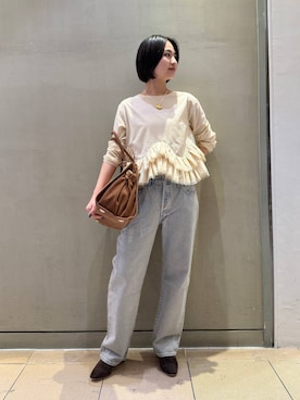 「LAPUIS（ラピュイ）の【LAPUIS】Multi chain（キーホルダー）」を使った、のんさん（レディース・162cm）の秋コーディネート
