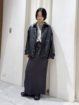 「アイテム（カバーオール）」を使った、のんさん（レディース・162cm）の秋コーディネート
