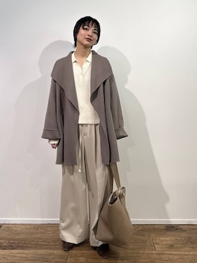 「アイテム（ピーコート）」を使った、のんさん（レディース・162cm）の秋コーディネート