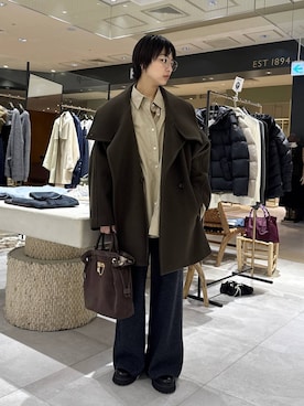 「アイテム（ピーコート）」を使った、のんさん（レディース・162cm）の秋コーディネート