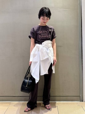 「BABYLONE（バビロン）の2ストラップサンダル（サンダル、ベージュ系）」を使った、のんさん（レディース・162cm）の春コーディネート