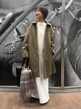 「BABYLONE（バビロン）の【多機能素材】中綿フレアコート（ナイロンジャケット）」を使った、のんさん（レディース・162cm）の秋コーディネート