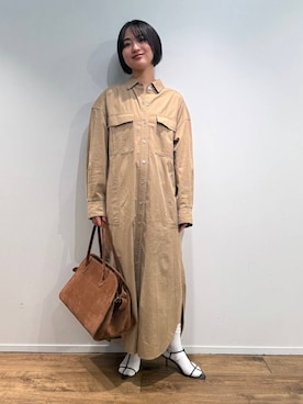 「アイテム（シャツワンピース）」を使った、のんさん（レディース・162cm）の夏コーディネート