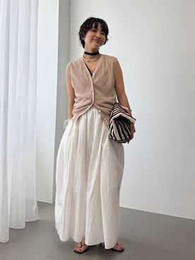 「MOHI（モヒ）のアイテム」を使った、のんさん（レディース・162cm）の夏コーディネート