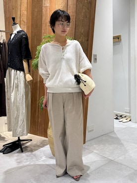 「BABYLONE（バビロン）の2ストラップサンダル（サンダル、ベージュ系）」を使った、のんさん（レディース・162cm）の春コーディネート